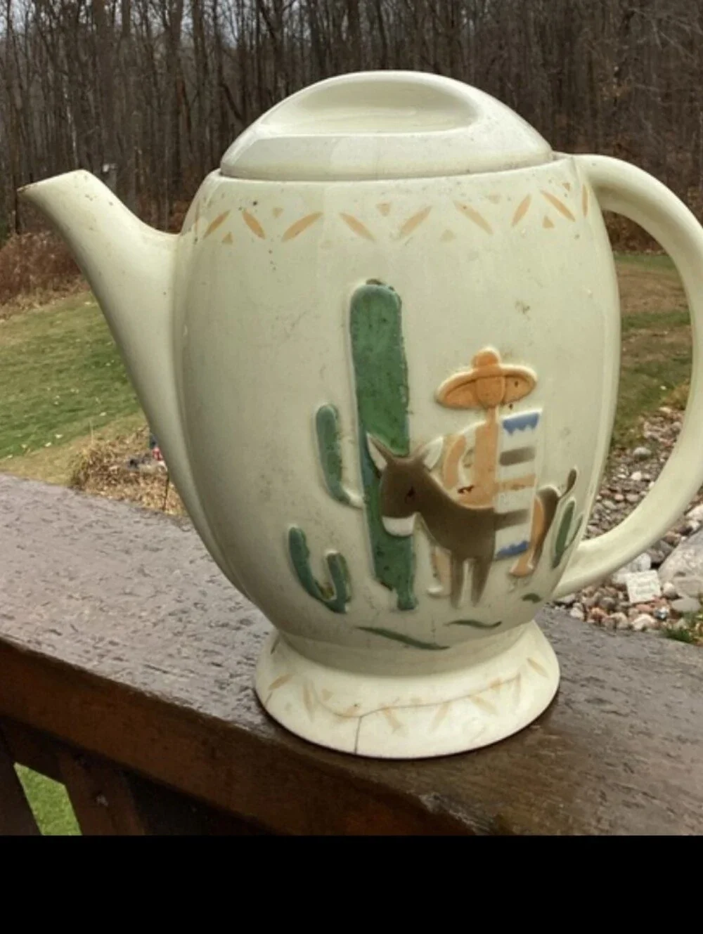 🪆  Teapot ORANGE JAPAN VINTAGE Collectible Retired CERAMIC POTTERY EVC